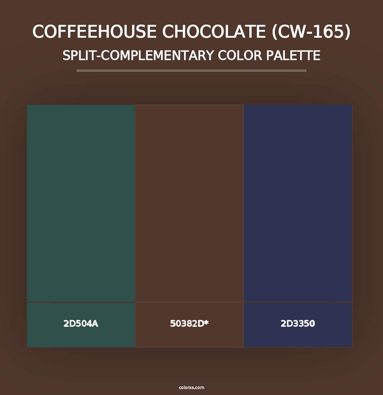 Coffeehouse Chocolate (CW-165) - Split-Complementary Color Palette