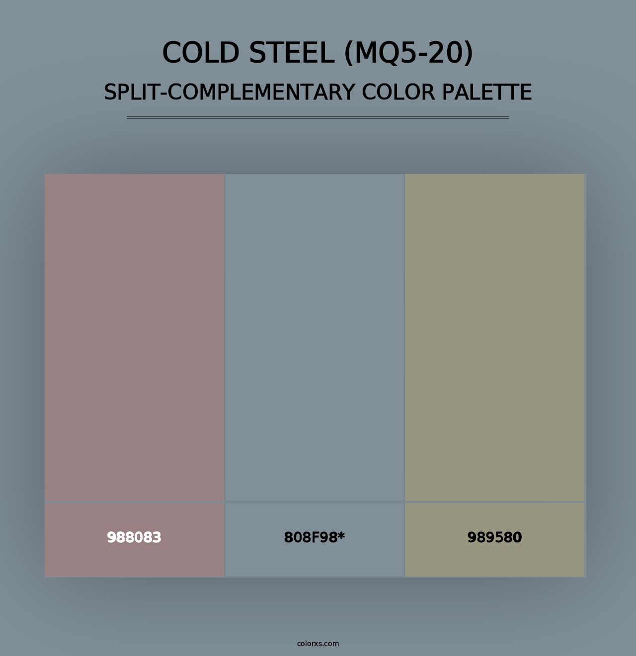 Cold Steel (MQ5-20) - Split-Complementary Color Palette