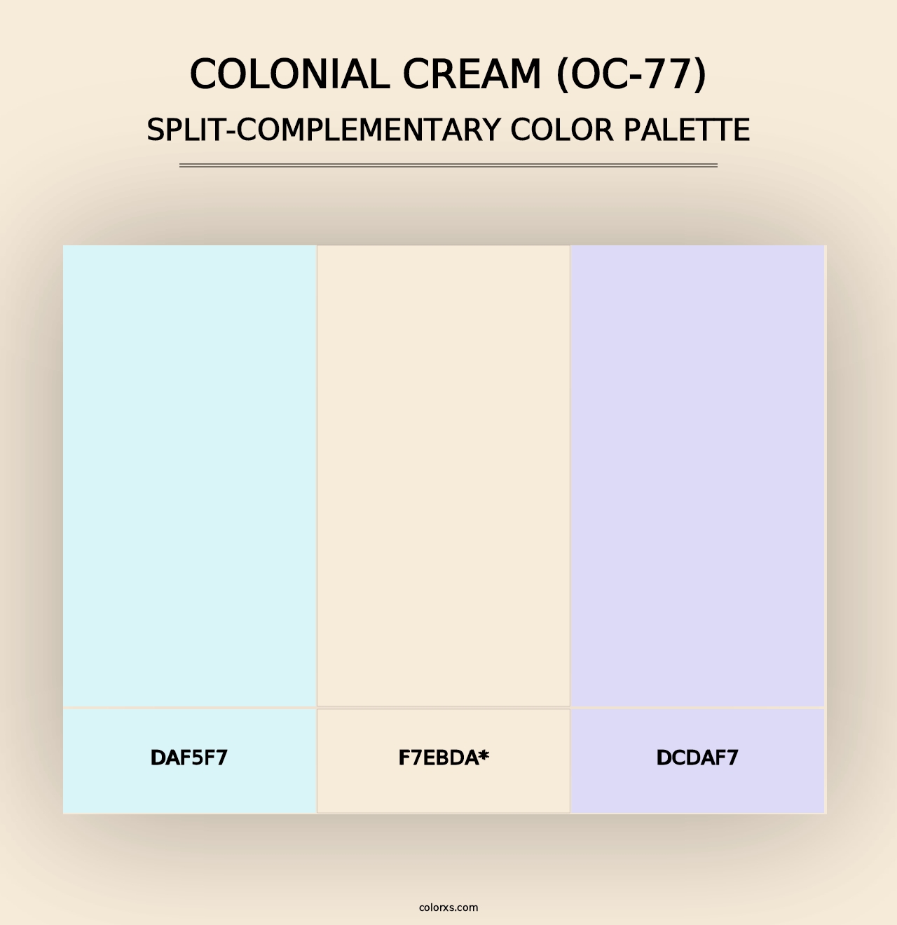 Colonial Cream (OC-77) - Split-Complementary Color Palette