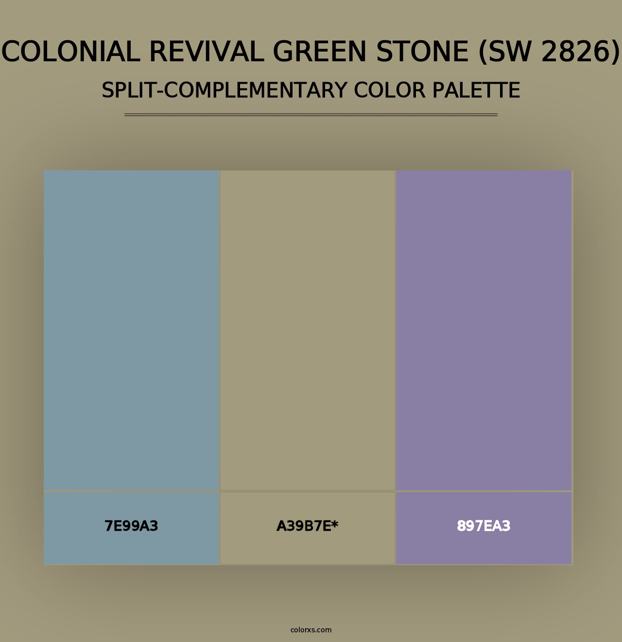 Colonial Revival Green Stone (SW 2826) - Split-Complementary Color Palette