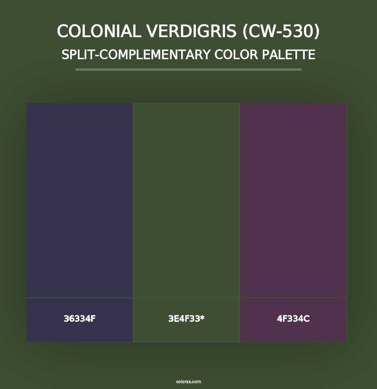 Colonial Verdigris (CW-530) - Split-Complementary Color Palette