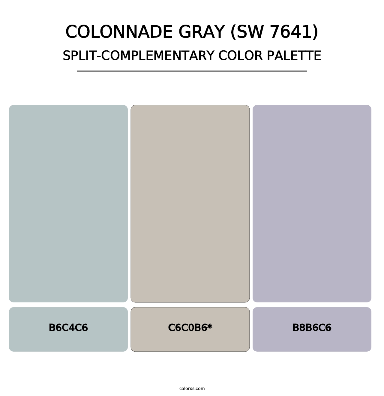 Colonnade Gray (SW 7641) - Split-Complementary Color Palette