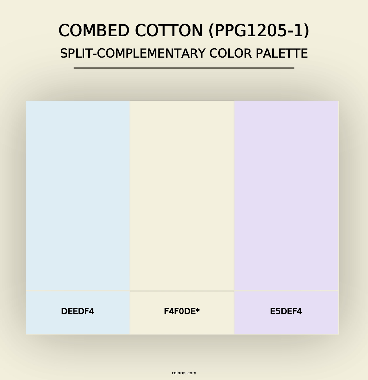 Combed Cotton (PPG1205-1) - Split-Complementary Color Palette