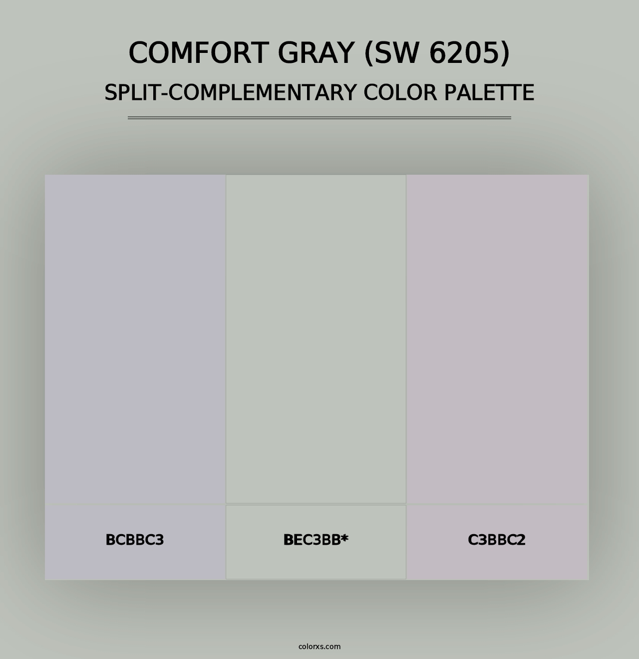 Comfort Gray (SW 6205) - Split-Complementary Color Palette