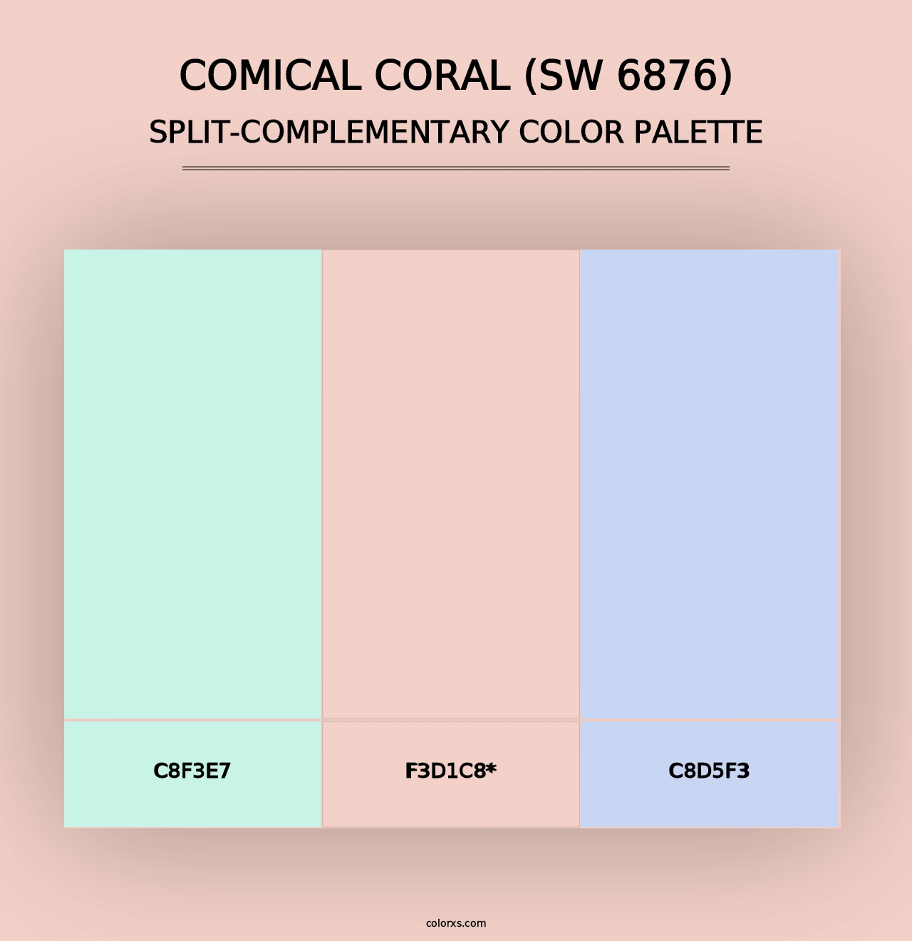 Comical Coral (SW 6876) - Split-Complementary Color Palette