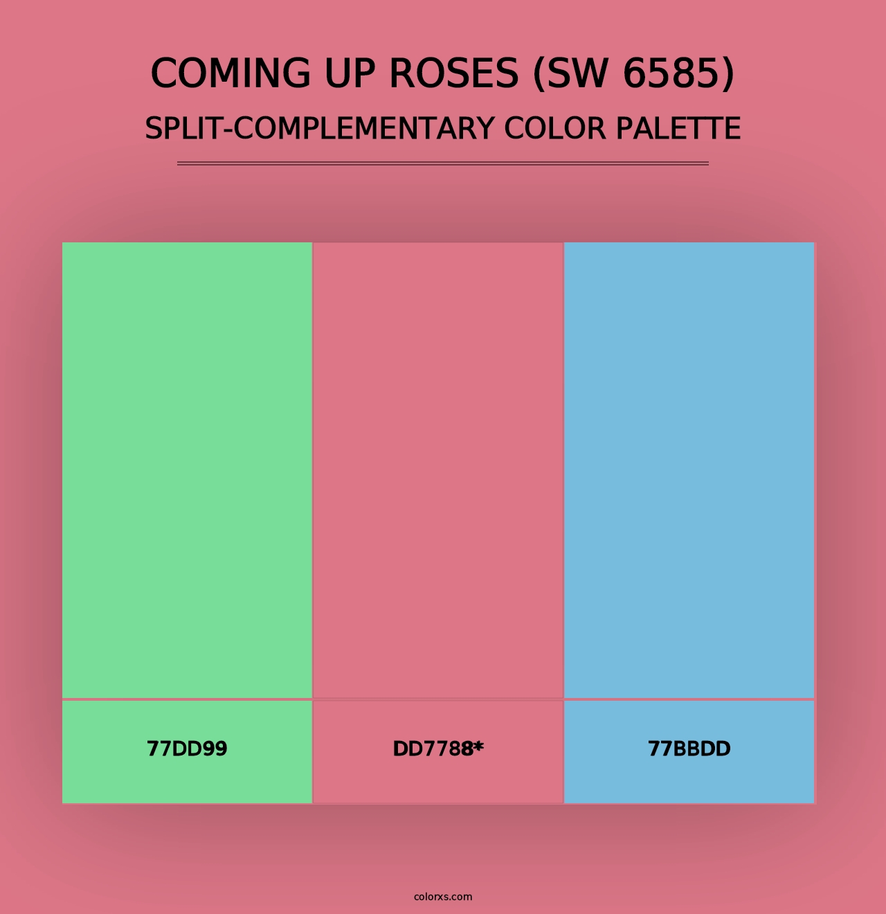 Coming up Roses (SW 6585) - Split-Complementary Color Palette