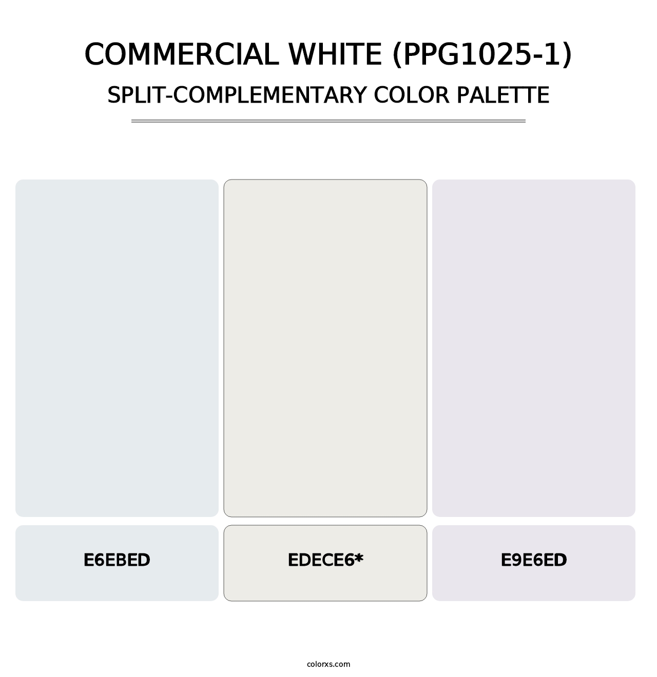 Commercial White (PPG1025-1) - Split-Complementary Color Palette