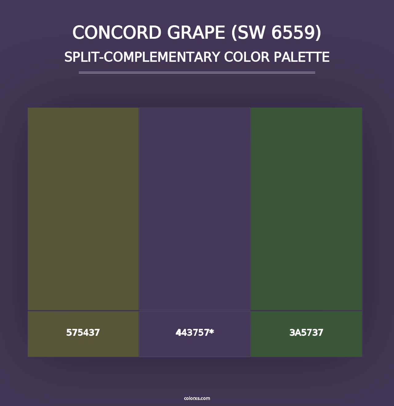 Concord Grape (SW 6559) - Split-Complementary Color Palette