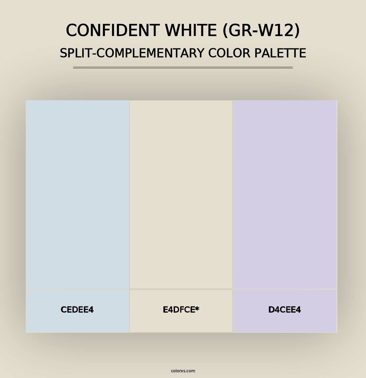 Confident White (GR-W12) - Split-Complementary Color Palette