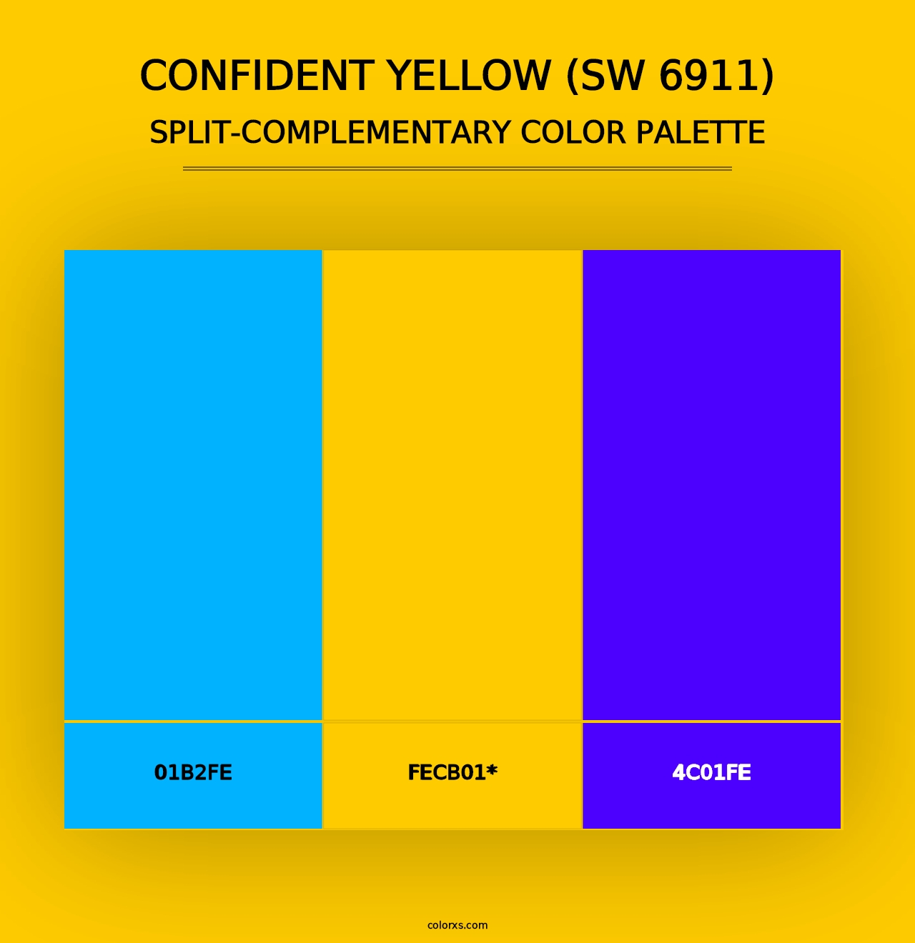 Confident Yellow (SW 6911) - Split-Complementary Color Palette