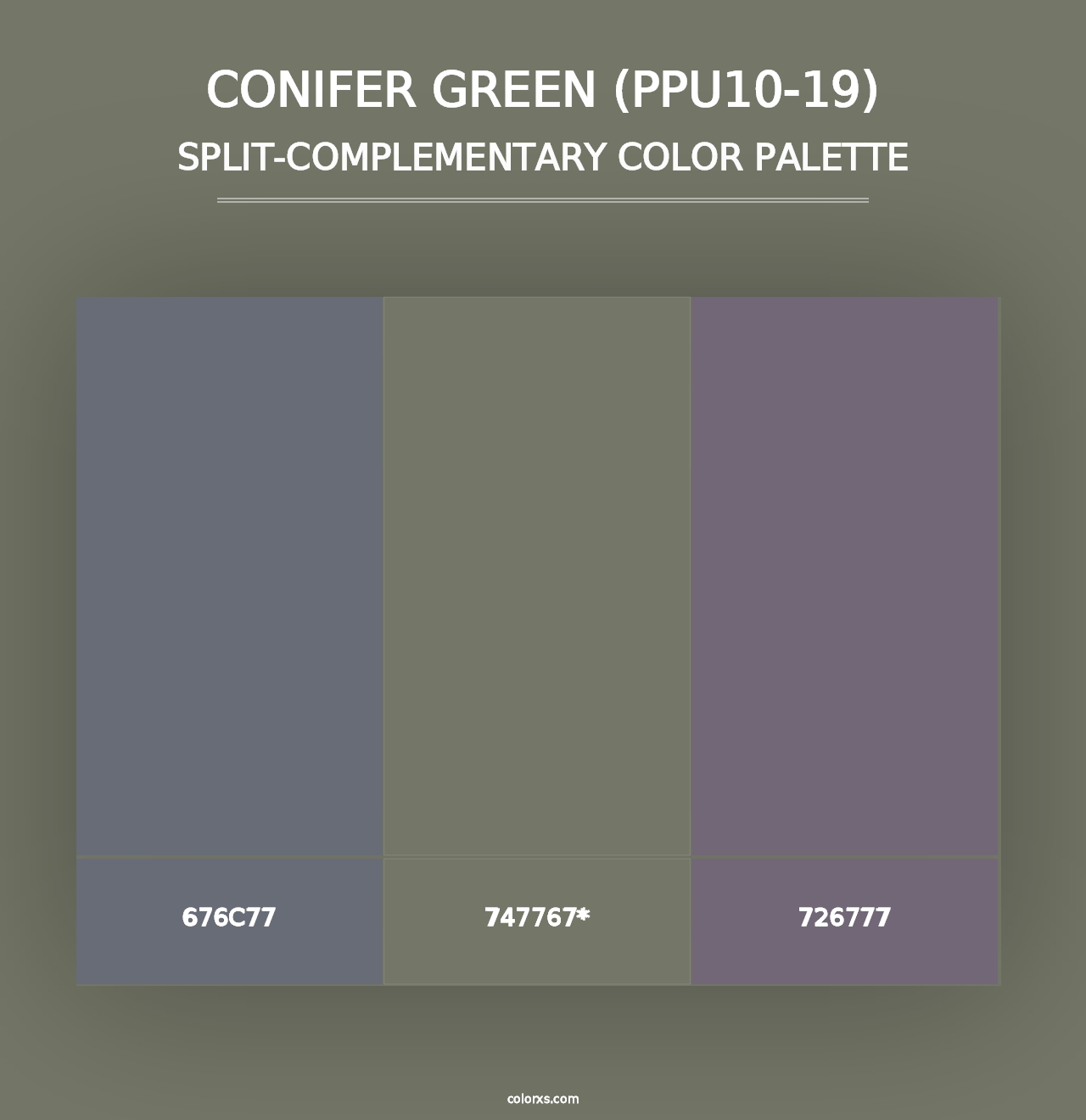 Conifer Green (PPU10-19) - Split-Complementary Color Palette