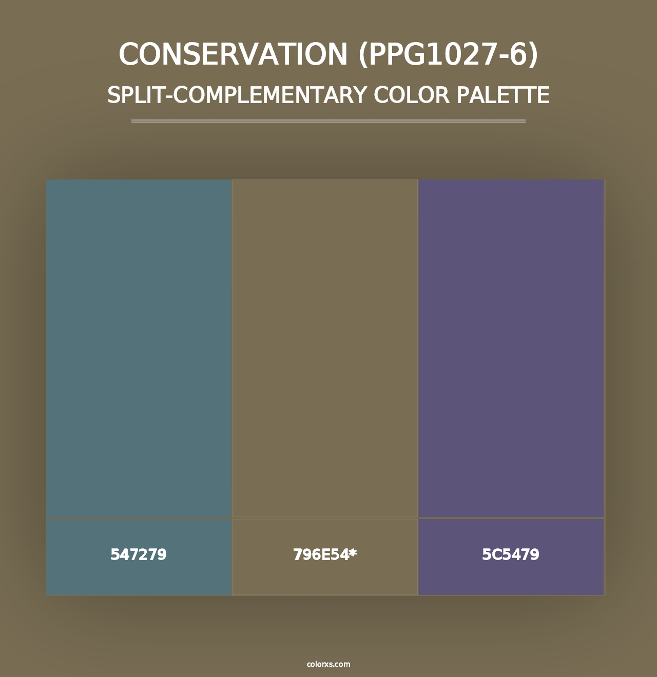 Conservation (PPG1027-6) - Split-Complementary Color Palette