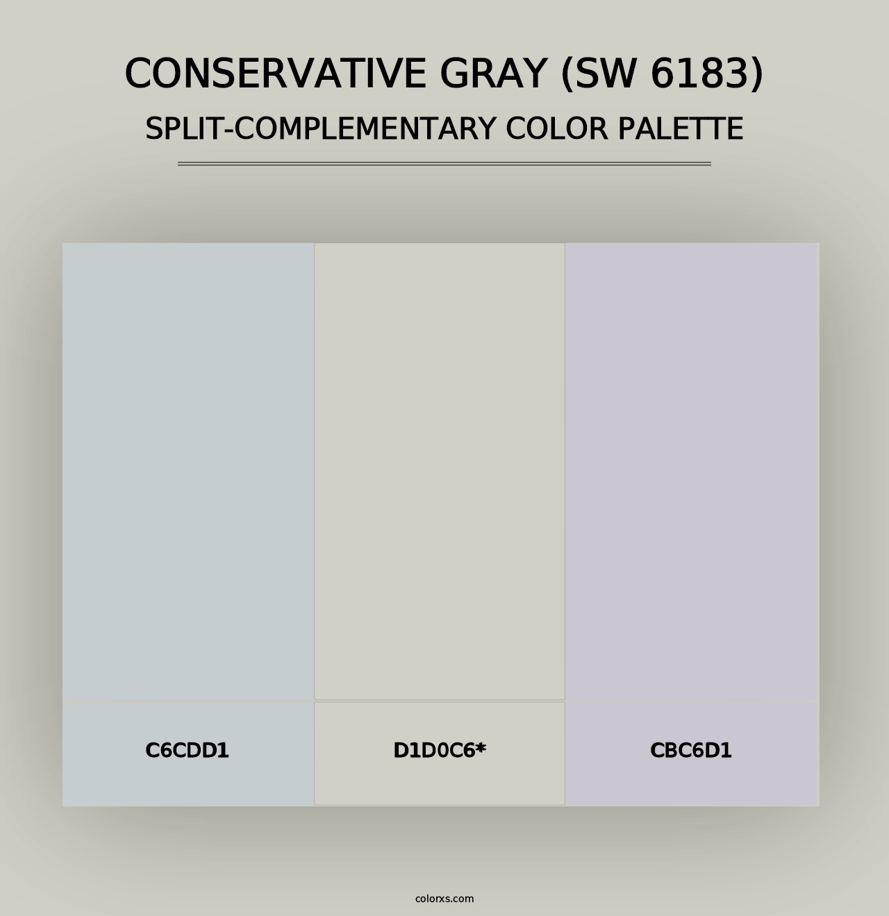 Conservative Gray (SW 6183) - Split-Complementary Color Palette