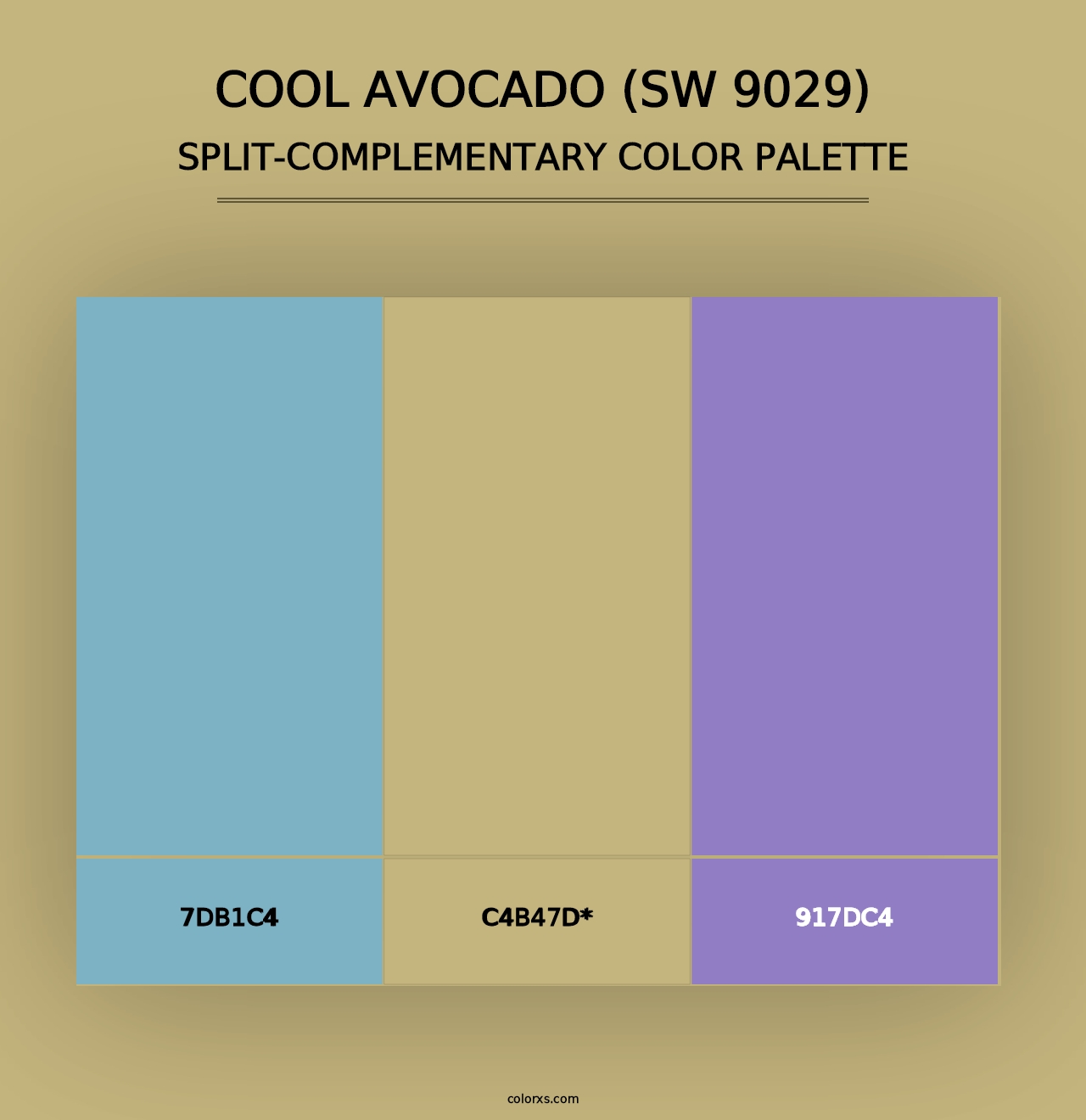 Cool Avocado (SW 9029) - Split-Complementary Color Palette