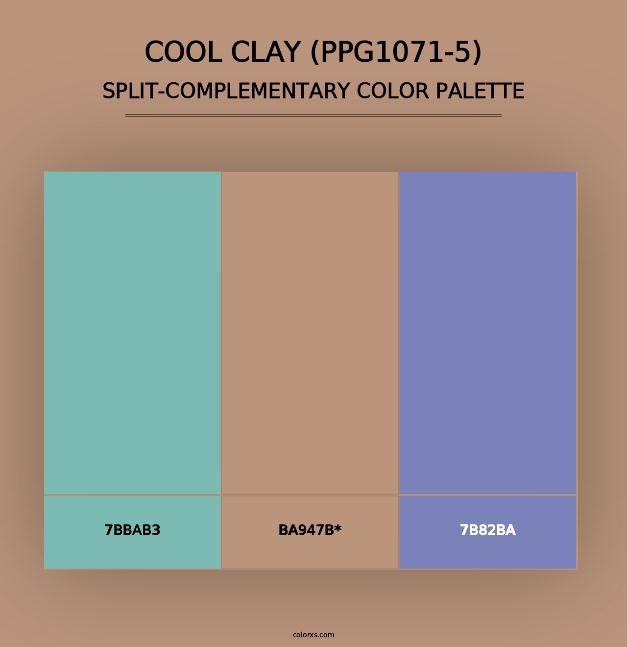 Cool Clay (PPG1071-5) - Split-Complementary Color Palette