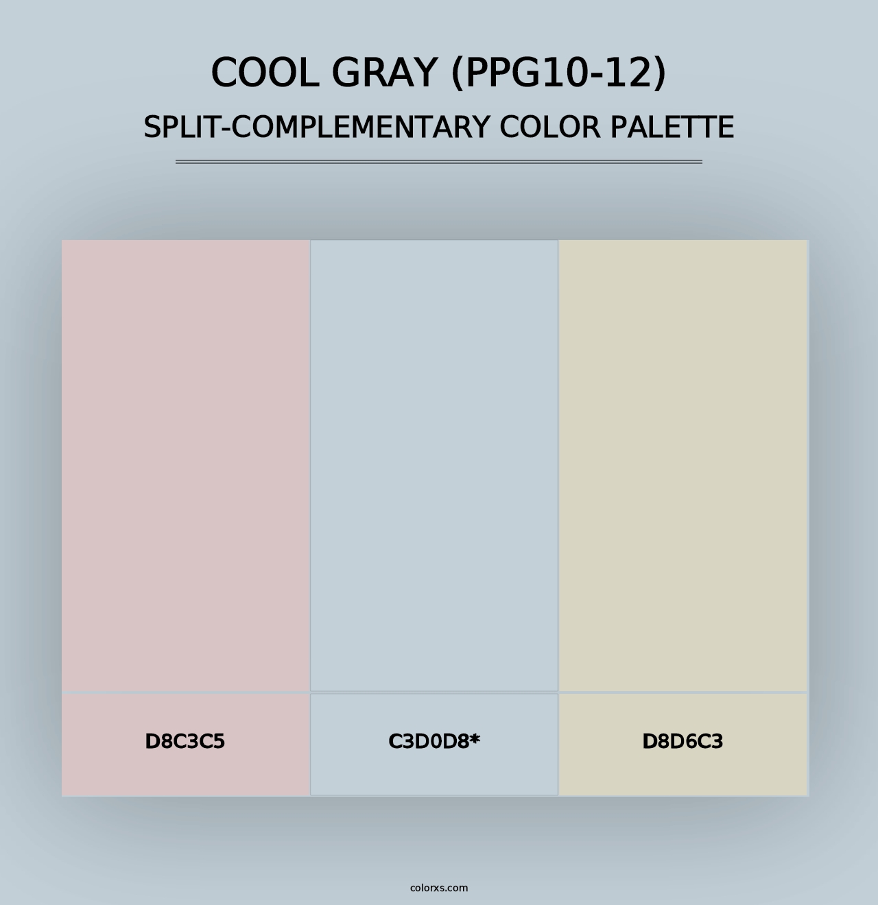 Cool Gray (PPG10-12) - Split-Complementary Color Palette