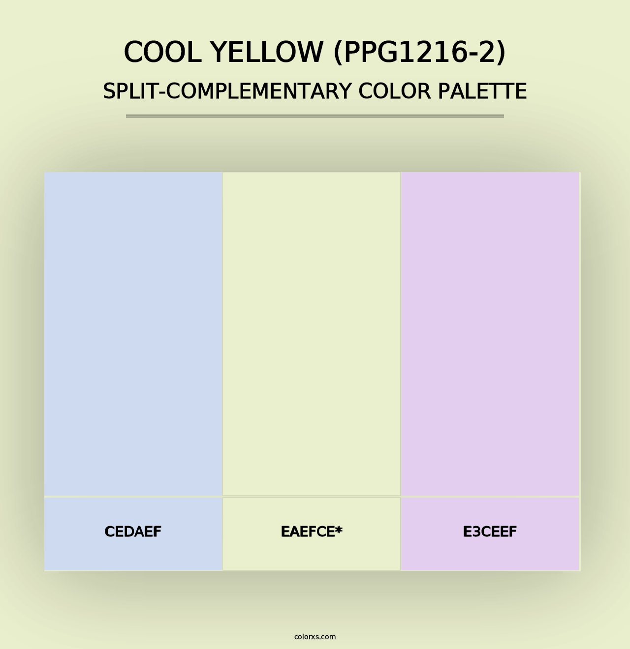 Cool Yellow (PPG1216-2) - Split-Complementary Color Palette