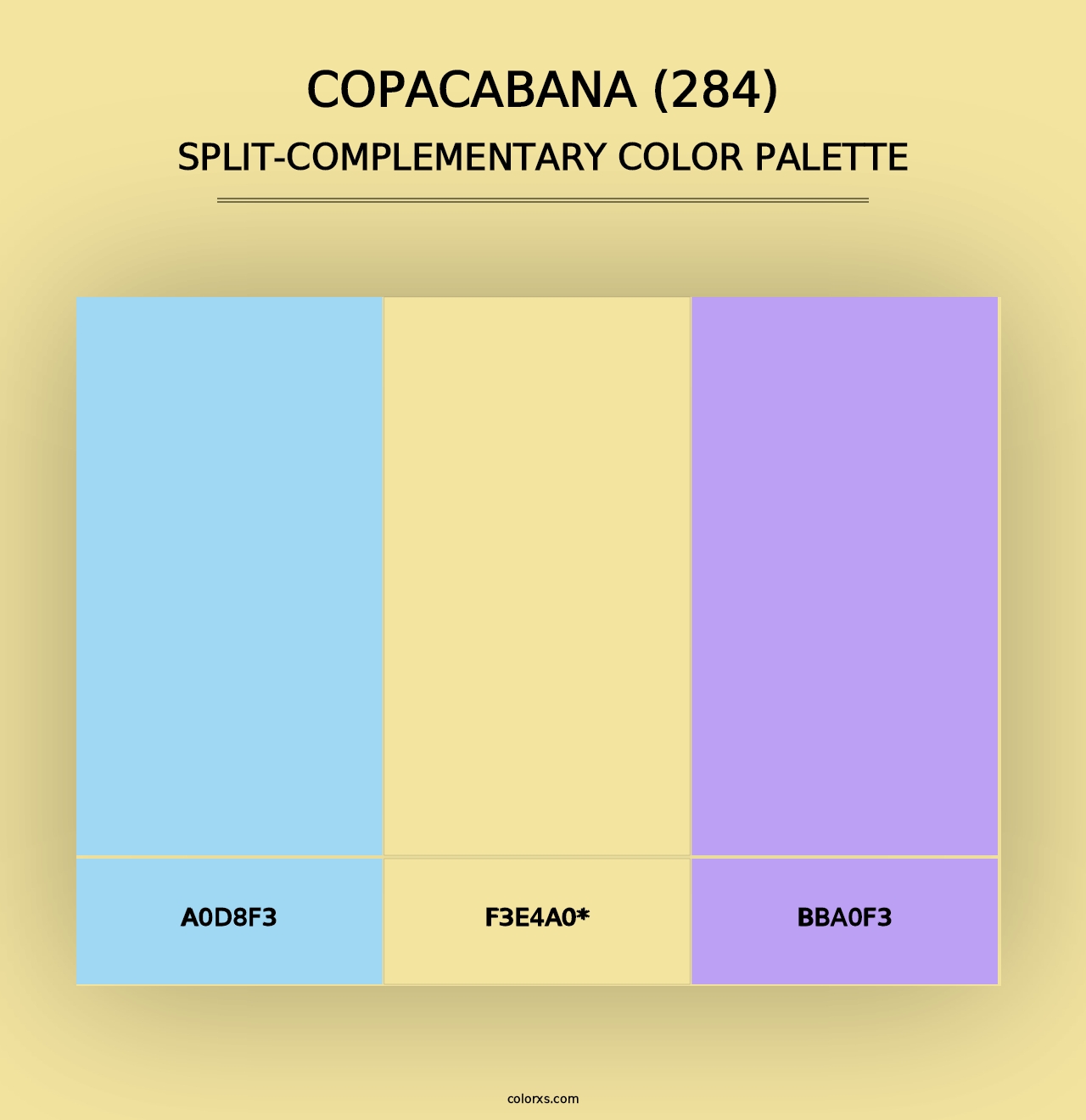 Copacabana (284) - Split-Complementary Color Palette