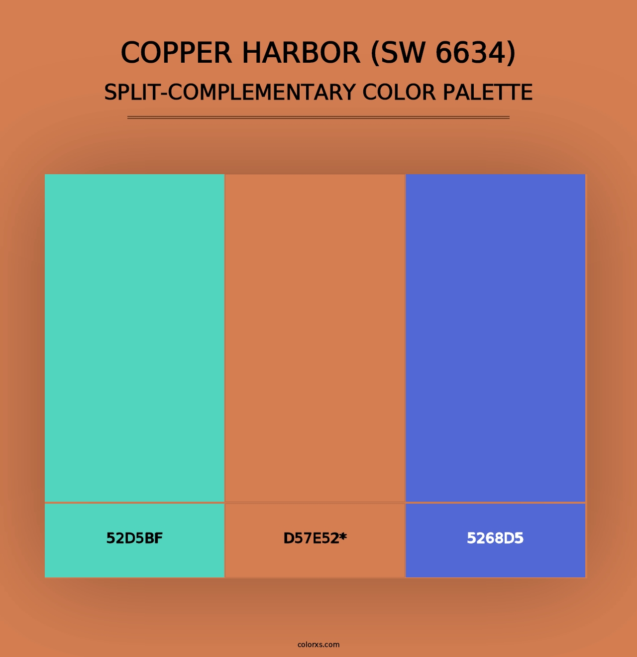 Copper Harbor (SW 6634) - Split-Complementary Color Palette