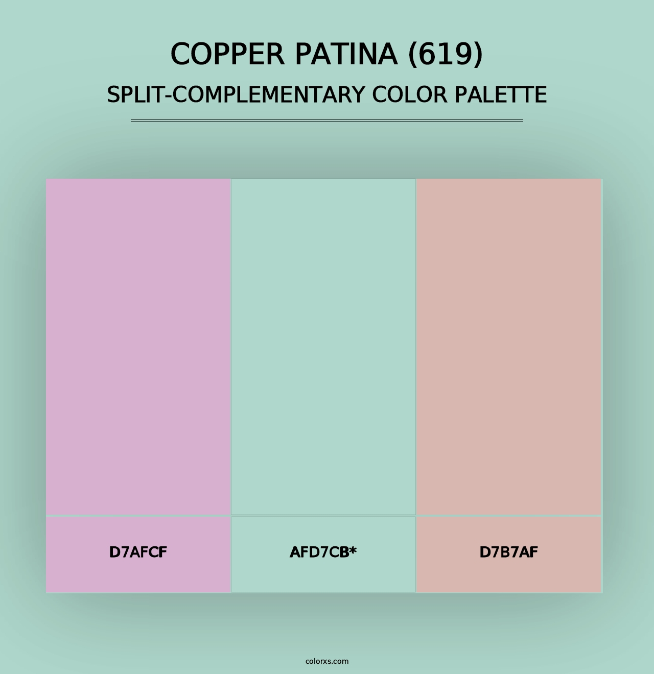 Copper Patina (619) - Split-Complementary Color Palette