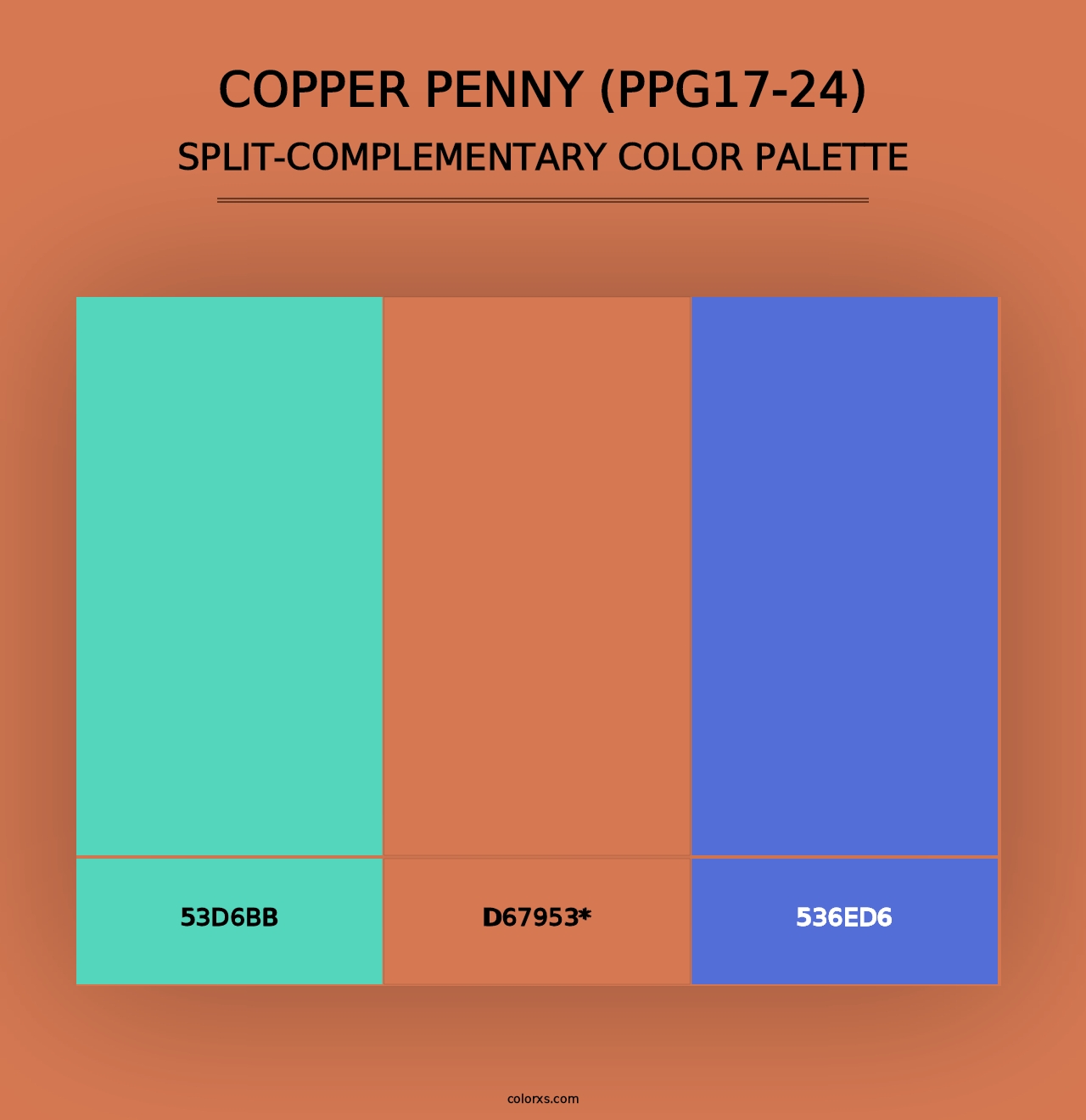 Copper Penny (PPG17-24) - Split-Complementary Color Palette