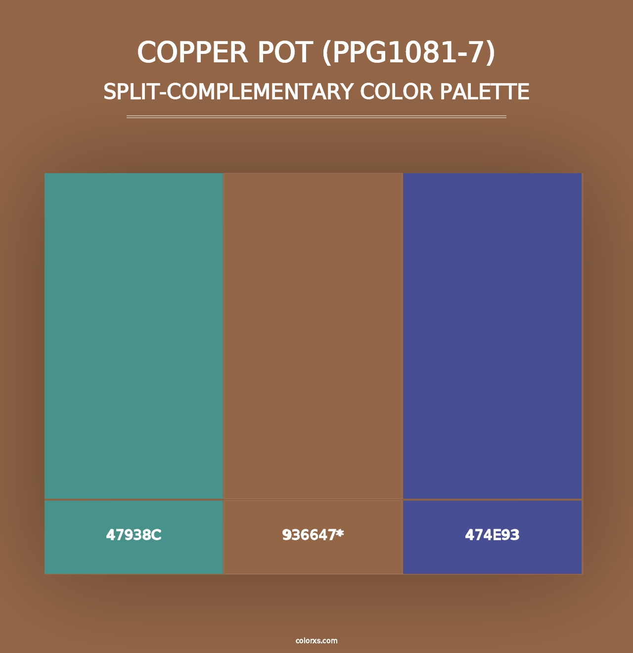 Copper Pot (PPG1081-7) - Split-Complementary Color Palette