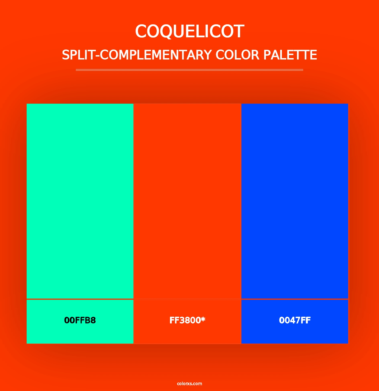 Coquelicot - Split-Complementary Color Palette