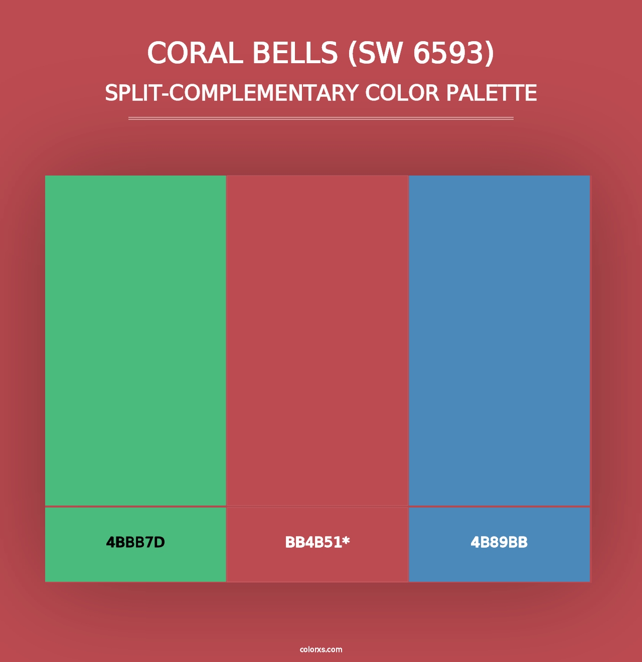 Coral Bells (SW 6593) - Split-Complementary Color Palette