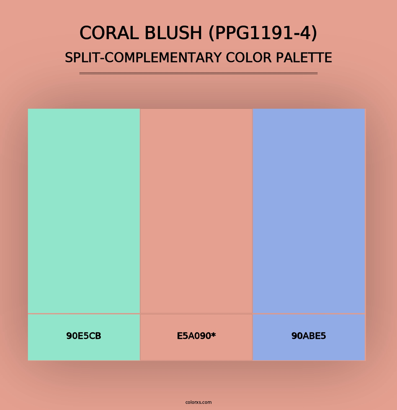 Coral Blush (PPG1191-4) - Split-Complementary Color Palette