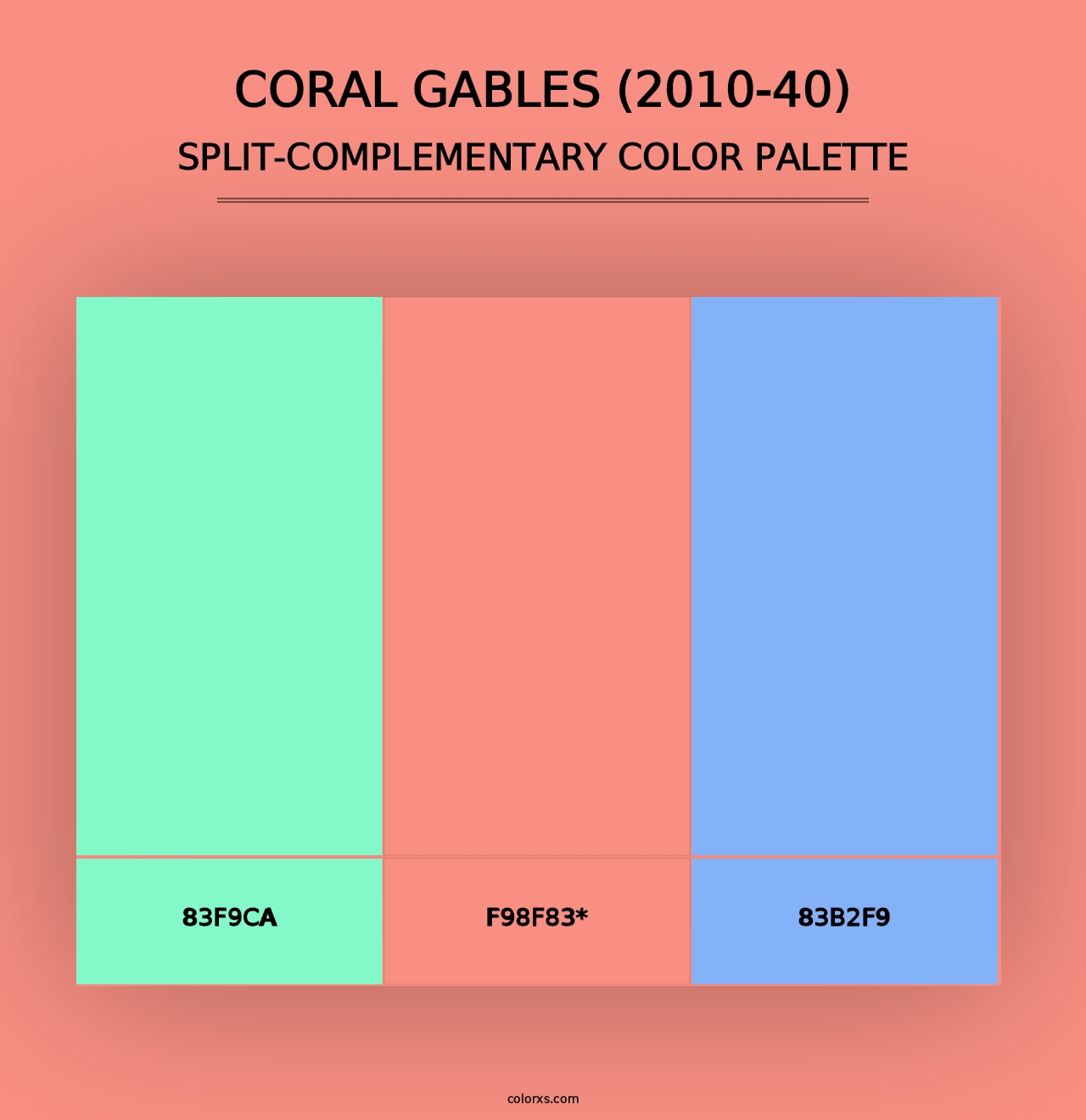 Coral Gables (2010-40) - Split-Complementary Color Palette