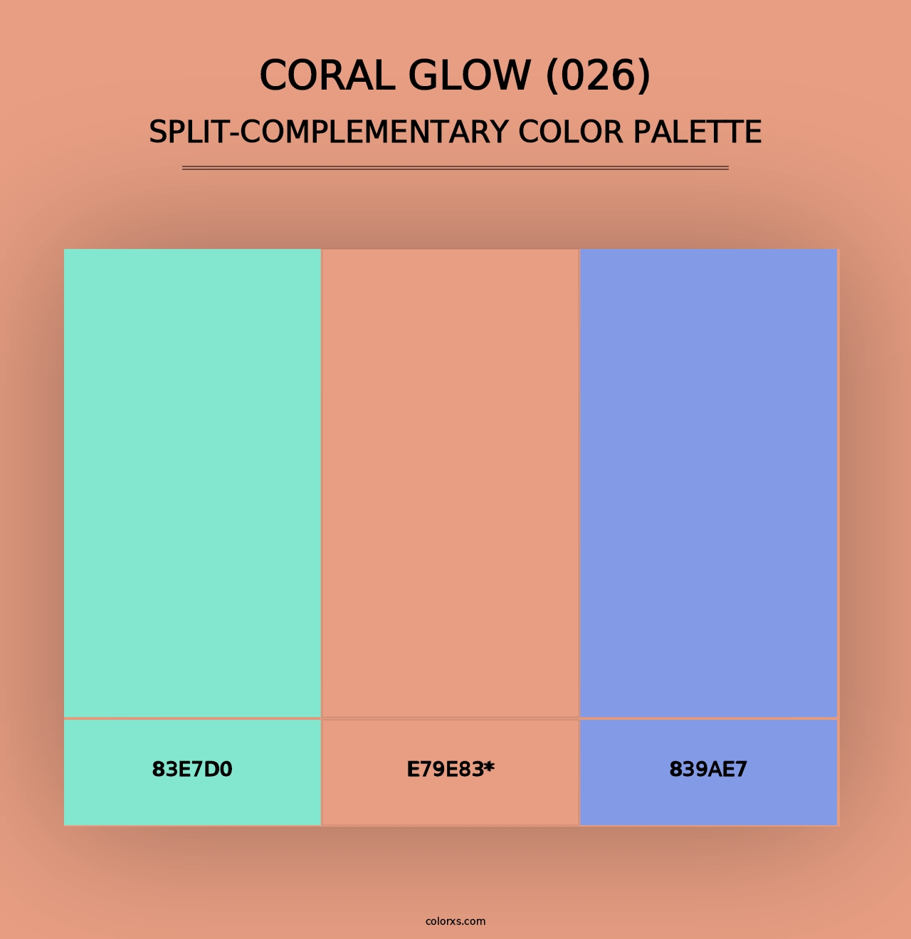 Coral Glow (026) - Split-Complementary Color Palette