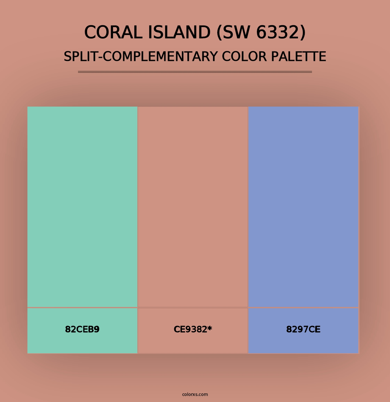 Coral Island (SW 6332) - Split-Complementary Color Palette