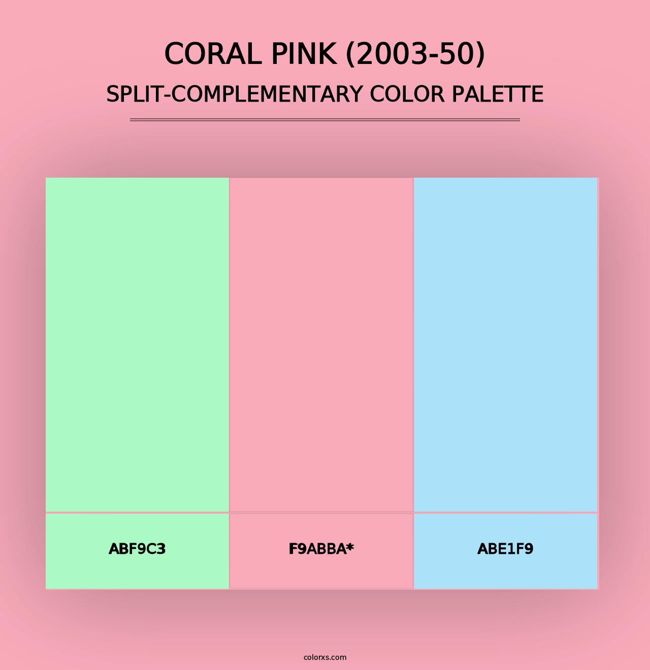 Coral Pink (2003-50) - Split-Complementary Color Palette