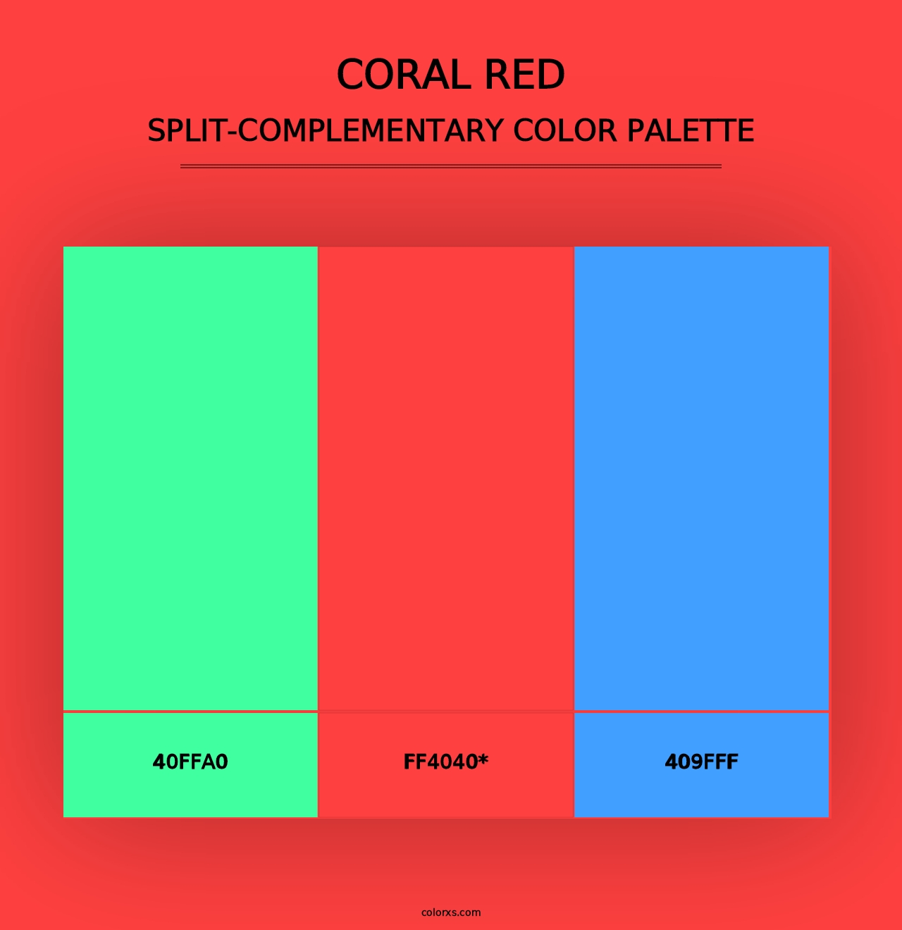 Coral Red - Split-Complementary Color Palette