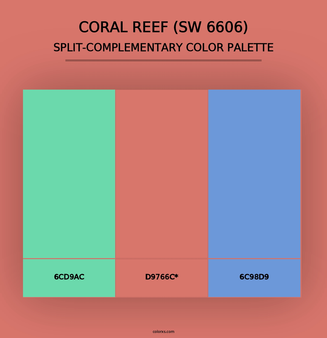 Coral Reef (SW 6606) - Split-Complementary Color Palette