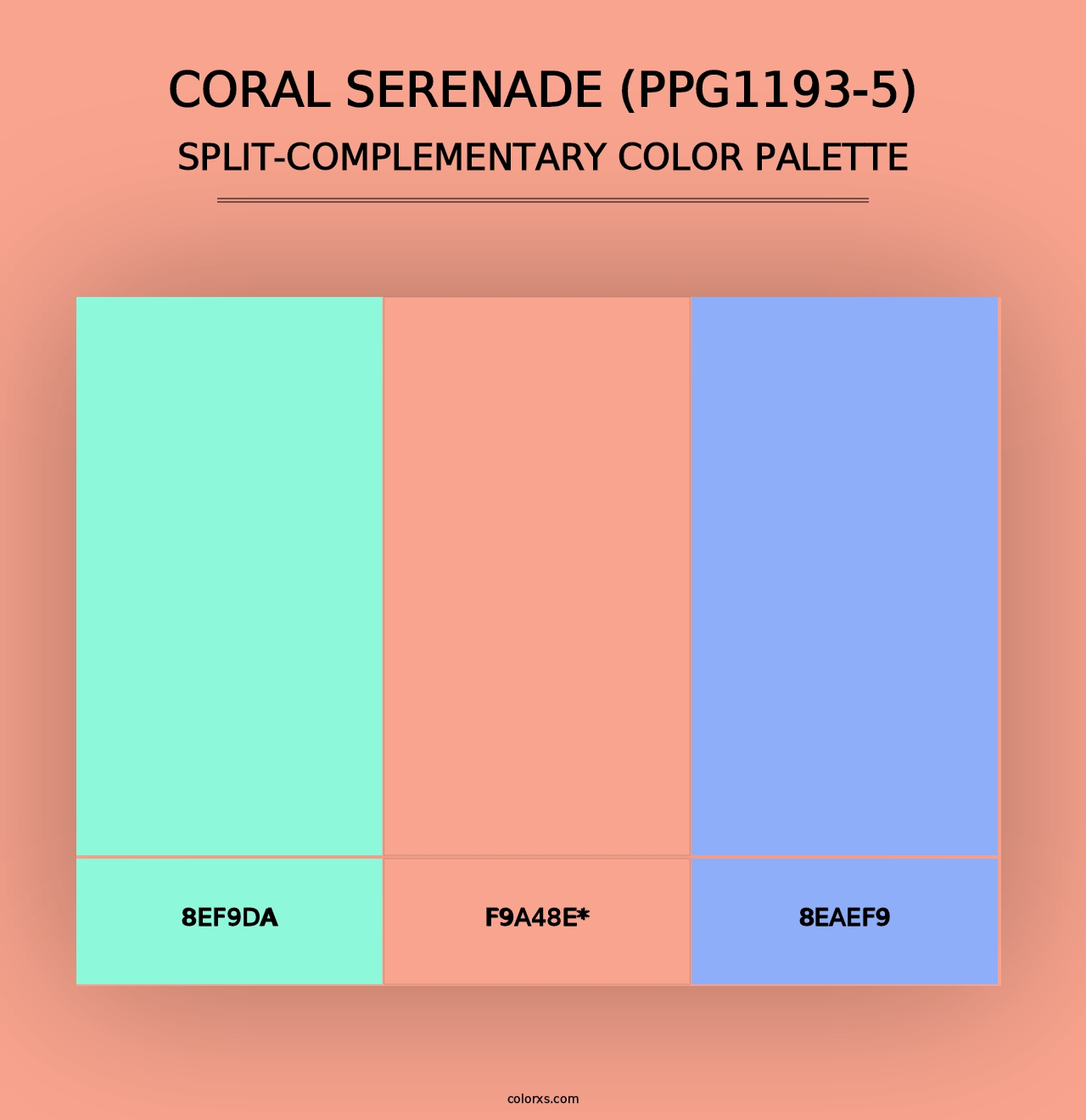 Coral Serenade (PPG1193-5) - Split-Complementary Color Palette