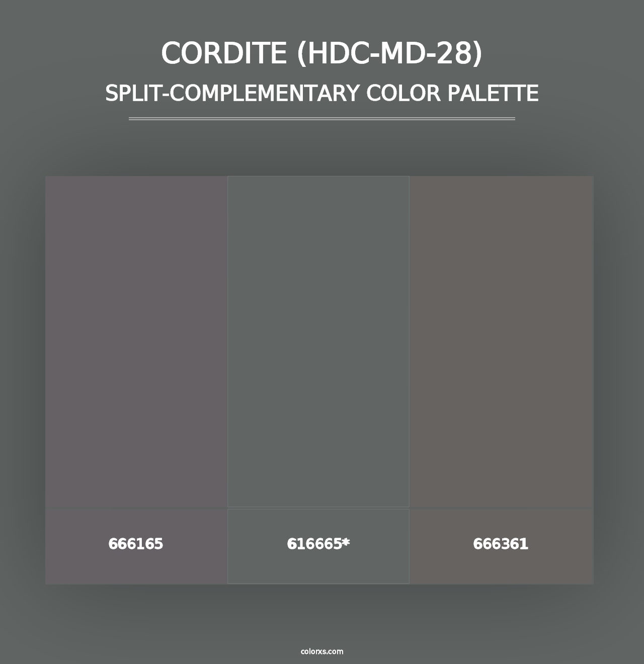 Cordite (HDC-MD-28) - Split-Complementary Color Palette