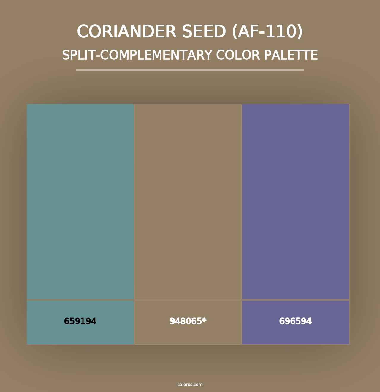 Coriander Seed (AF-110) - Split-Complementary Color Palette