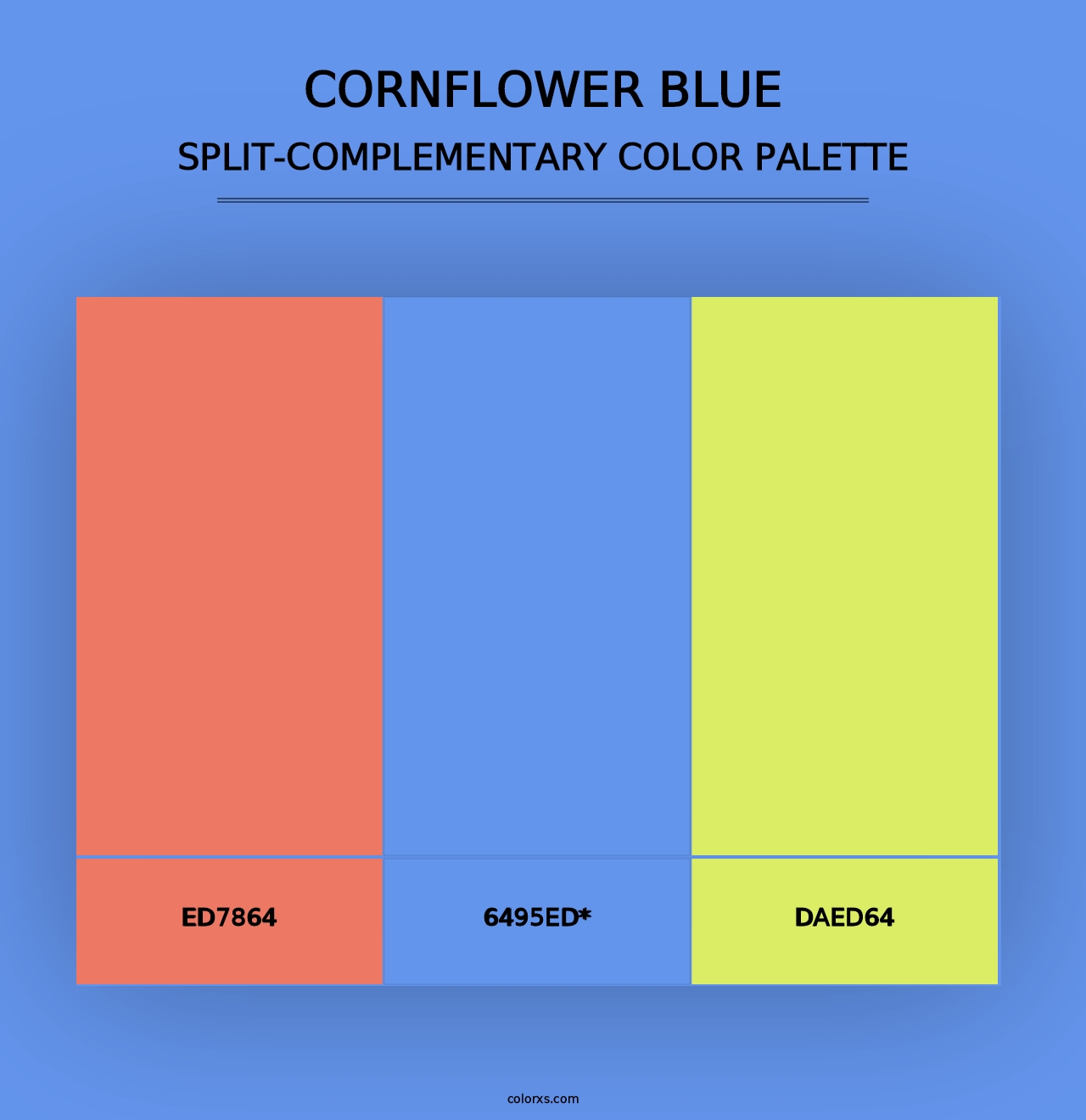 Cornflower Blue - Split-Complementary Color Palette