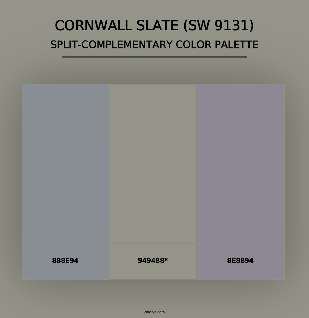 Cornwall Slate (SW 9131) - Split-Complementary Color Palette