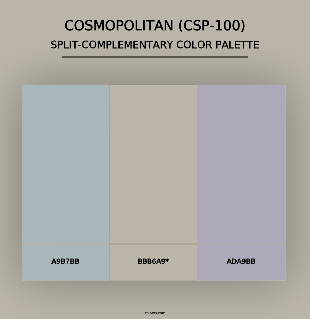 Cosmopolitan (CSP-100) - Split-Complementary Color Palette