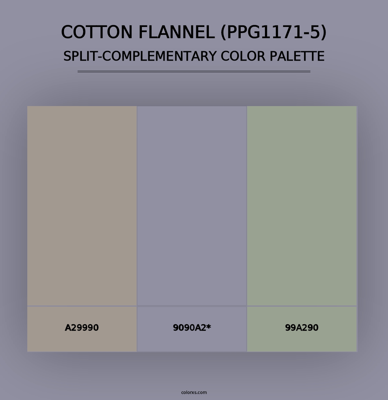 Cotton Flannel (PPG1171-5) - Split-Complementary Color Palette