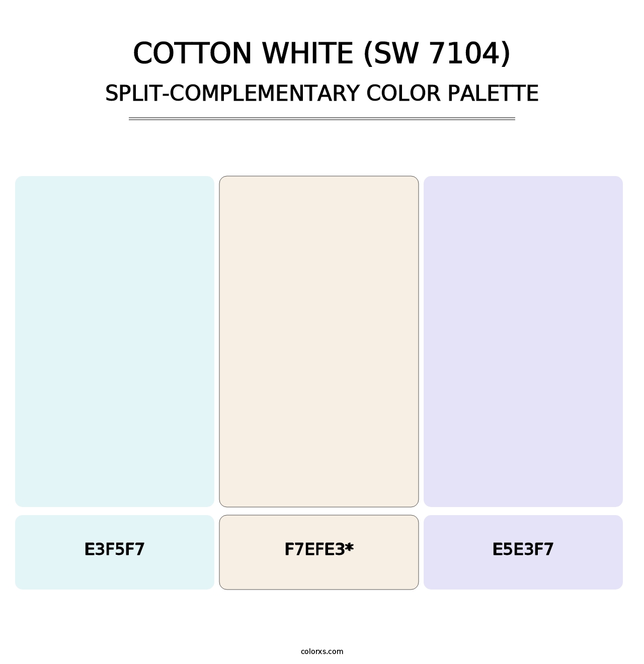 Cotton White (SW 7104) - Split-Complementary Color Palette