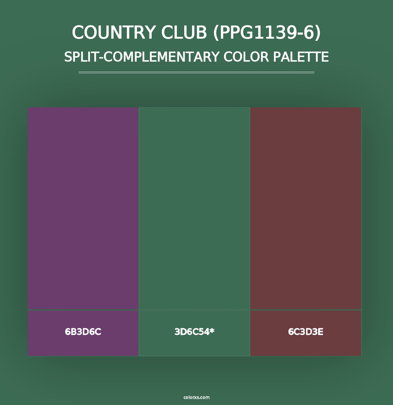 Country Club (PPG1139-6) - Split-Complementary Color Palette