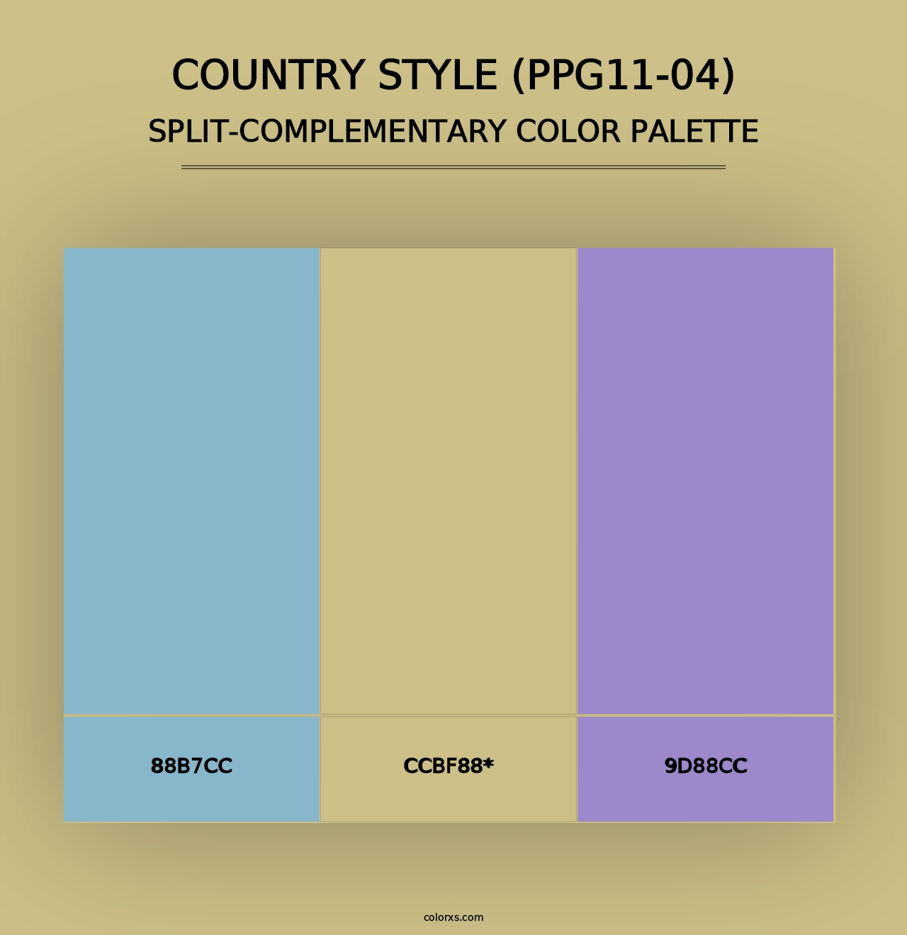 Country Style (PPG11-04) - Split-Complementary Color Palette