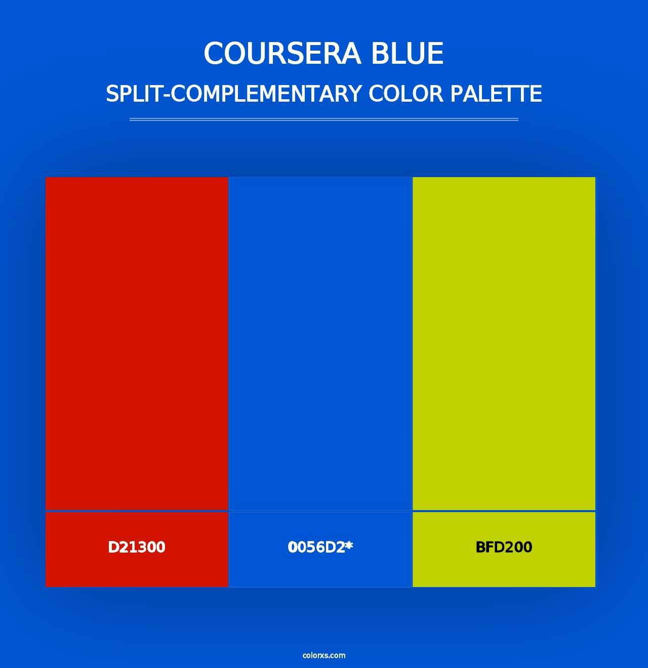 Coursera Blue - Split-Complementary Color Palette