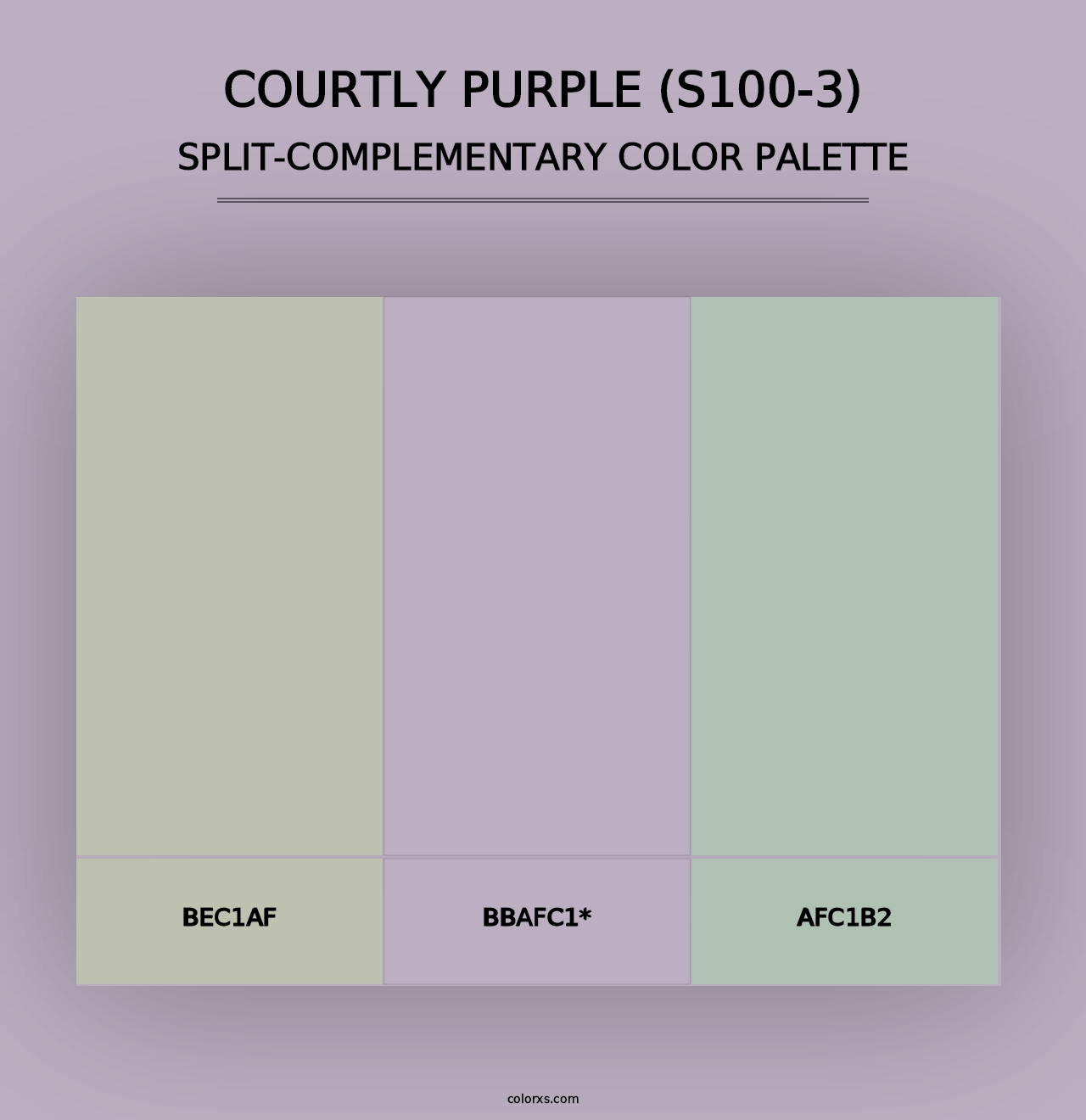 Courtly Purple (S100-3) - Split-Complementary Color Palette