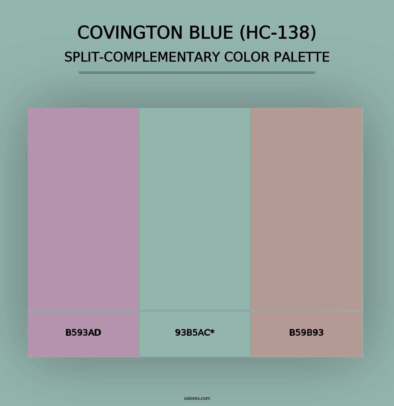 Covington Blue (HC-138) - Split-Complementary Color Palette