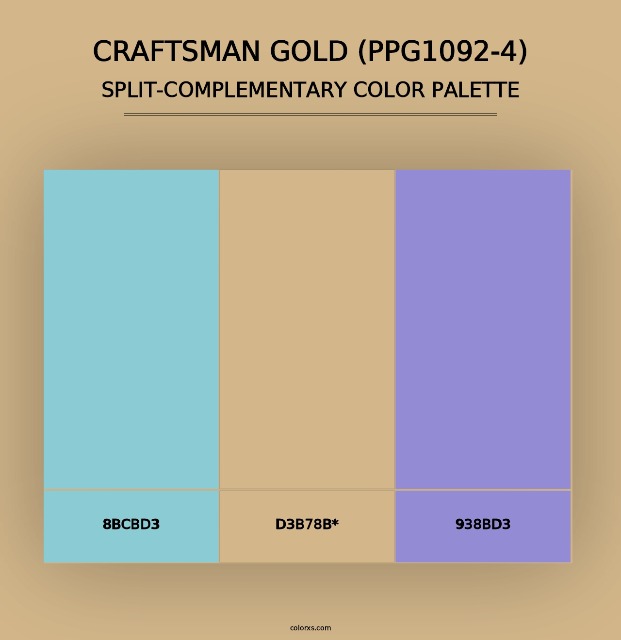 Craftsman Gold (PPG1092-4) - Split-Complementary Color Palette