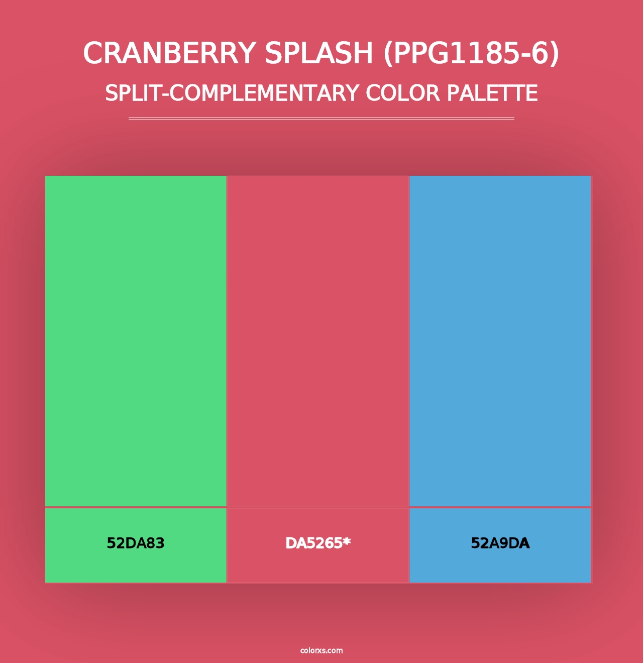 Cranberry Splash (PPG1185-6) - Split-Complementary Color Palette